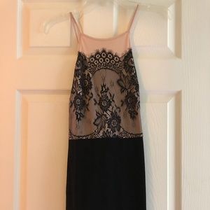 Black and beige cocktail/prom dress